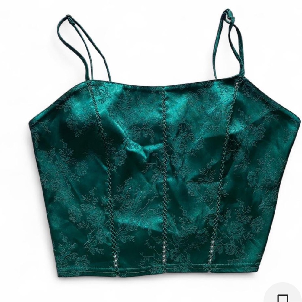 Vintage Victoria’s Secret Green Satin Corset Top Size Small